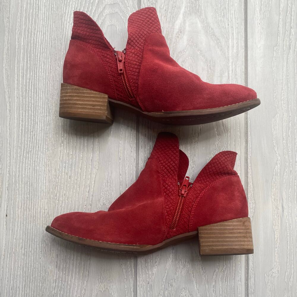 Seychelles Red Score Suede Booties Size 6.5 - Picture 2 of 11